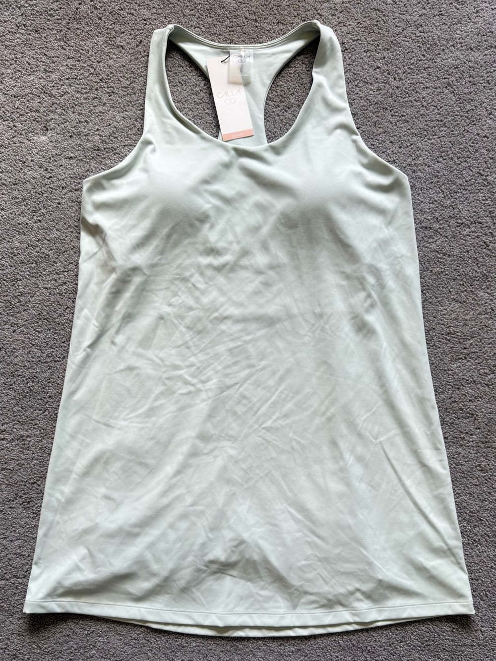 Calia Women’s Racerback Athletic Dress with Built-in Shorts and Bra - Mint Green